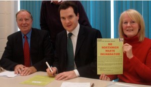 George Osborne signs the CHAIN petition against Incineration in Cheshire