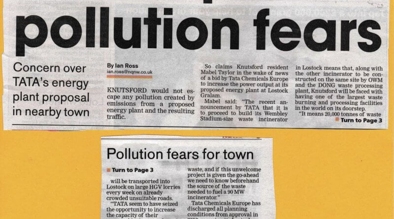 Knutsford Guardian TATA Waste story August 2018