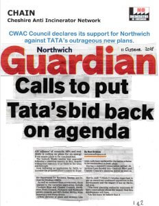 Northwich Guardian front page 11th October 2018