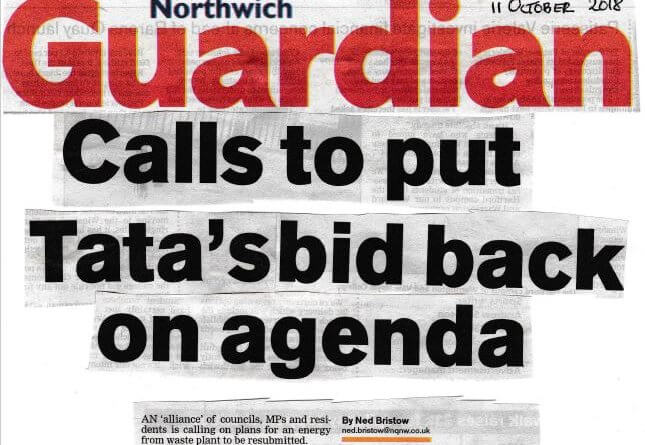 Northwich Guardian front page 11th October 2018