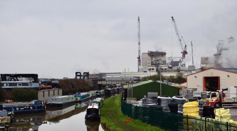 Northwich Incinerator under construction March 2024 - as seen from Manchester Road.